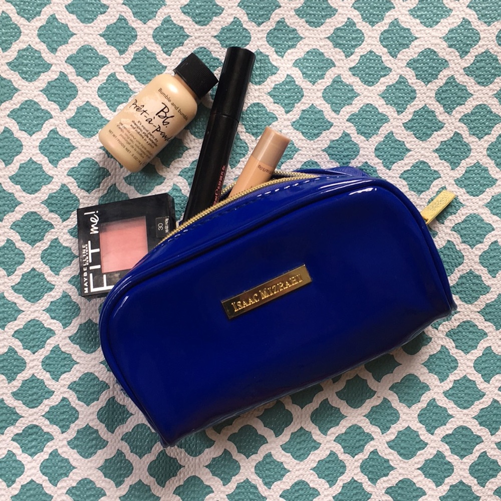 Isaac Mizrahi Blue Makeup Bag
